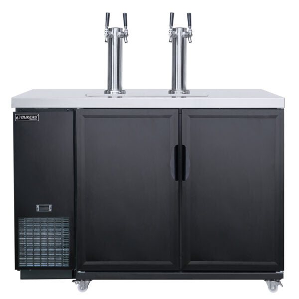 Dukers DKB48-M2, Dual Tap Kegerator, Draft Beer Cooler, Hinged Door,