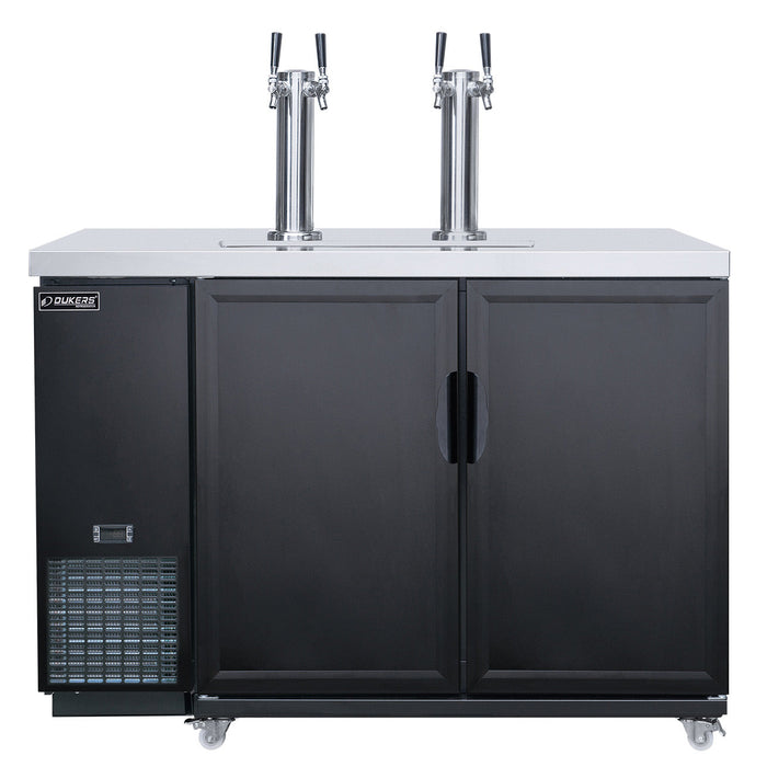 Dukers DKB60-M2, Dual Tap Kegerator, Draft Beer Cooler, Hinged Door