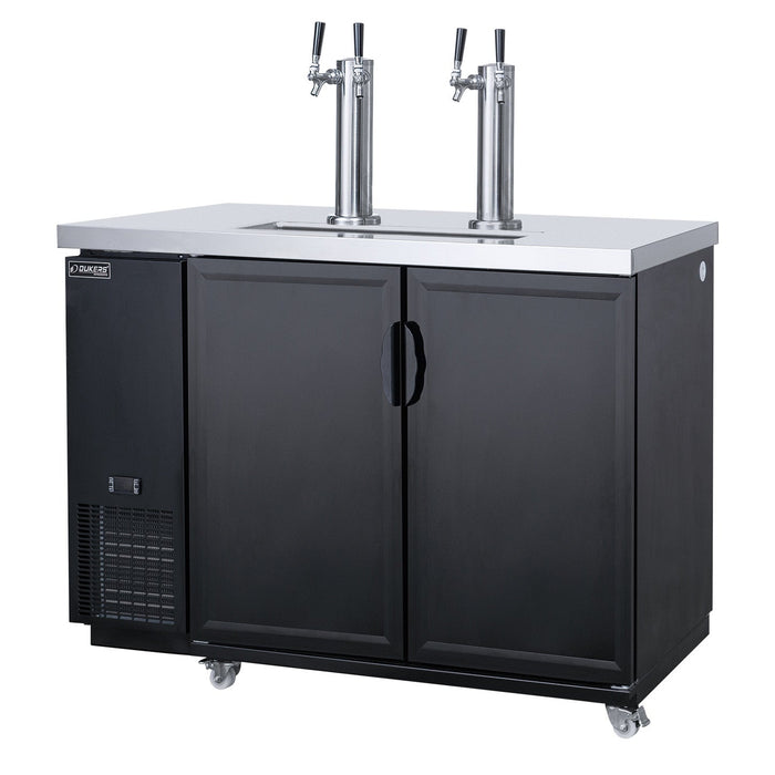 Dukers DKB48-M2, Dual Tap Kegerator, Draft Beer Cooler, Hinged Door,